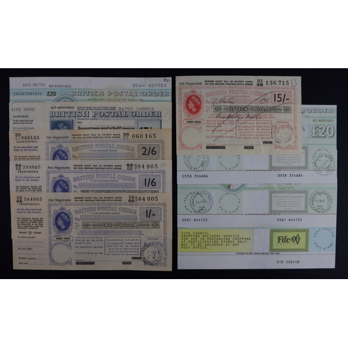 43 - Postal Orders (9), Queen Elizabath II portraits dated 1960's - 1990's, 1 Shilling to 50 Pounds