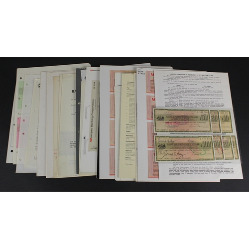 5 - Australia (40), a group of SPECIMEN travellers cheques, Westpac Banking Corporation (9), Commonwealt... 