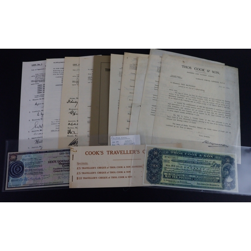 50 - Thomas Cook & Son Bankers Limited (6), very rare group of Travellers Cheques, 10 Pounds issued but u... 
