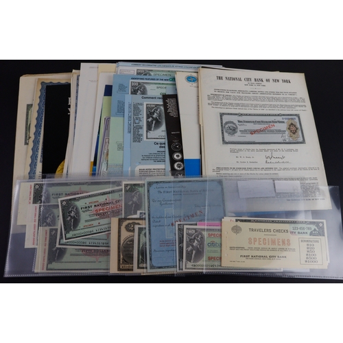 54 - USA (70+ items), First National City Bank & National City Bank, New York, a group of SPECIMEN travel... 