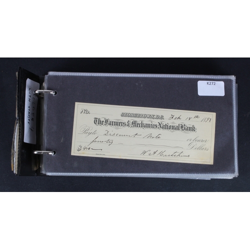 55 - USA Cheques (132) a good collection of USA cheques, mostly late 1800's and early 1900's, including S... 