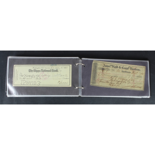 55 - USA Cheques (132) a good collection of USA cheques, mostly late 1800's and early 1900's, including S... 