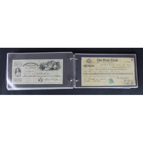 55 - USA Cheques (132) a good collection of USA cheques, mostly late 1800's and early 1900's, including S... 