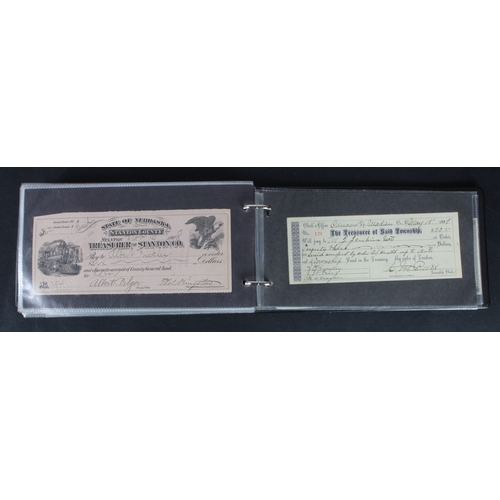 55 - USA Cheques (132) a good collection of USA cheques, mostly late 1800's and early 1900's, including S... 