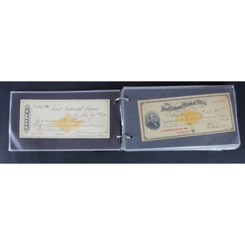 55 - USA Cheques (132) a good collection of USA cheques, mostly late 1800's and early 1900's, including S... 