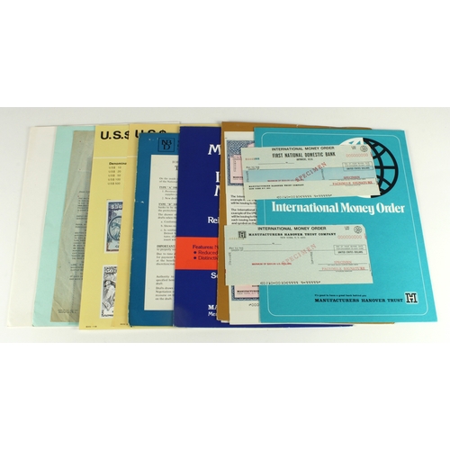 60 - USA, a group of SPECIMEN International Money Orders, First National Domestic Bank, Manufacturers Han... 