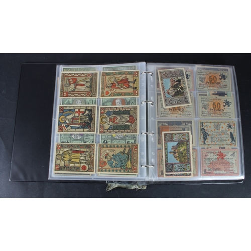 655 - Germany Notgeld (1200+), a mixed collection of town/city sets and individual notes in an album, many... 