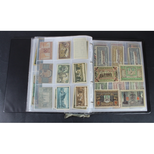 655 - Germany Notgeld (1200+), a mixed collection of town/city sets and individual notes in an album, many... 