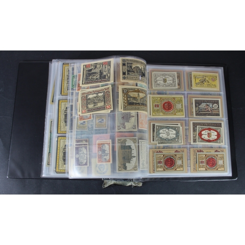 655 - Germany Notgeld (1200+), a mixed collection of town/city sets and individual notes in an album, many... 