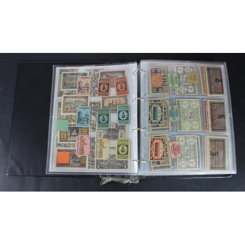 655 - Germany Notgeld (1200+), a mixed collection of town/city sets and individual notes in an album, many... 