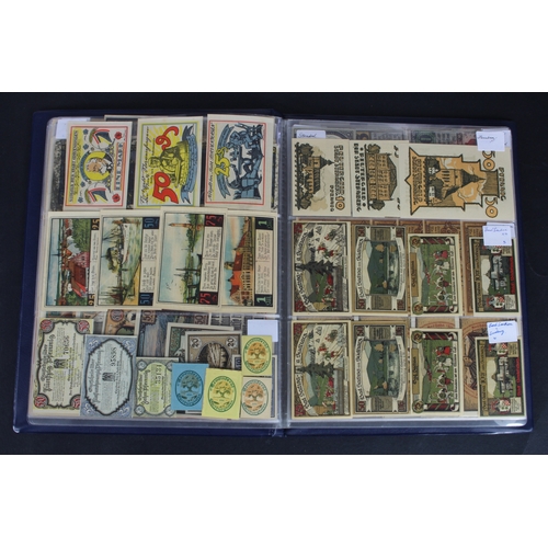 659 - Germany Notgeld (230) in album, a mixed collection of town/city sets and individual notes, in mixed ... 