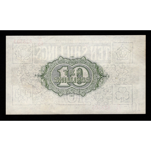 83 - Warren Fisher 10 Shillings (T30) issued 1922, LAST SERIES 'S' prefix, serial S/65 828303 (T30, Pick3... 