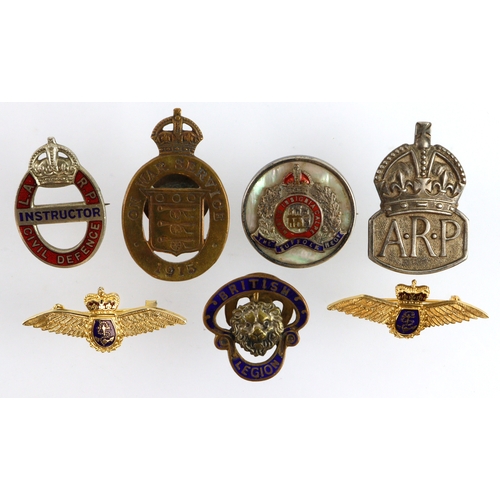 1028 - Badges including ARP on war service various sweethearts etc.