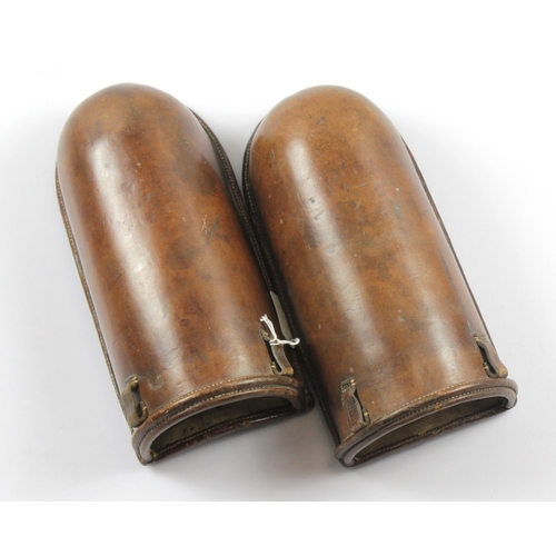 1037 - Boer war period pair of brown leather saddle holsters.