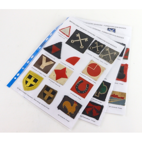 1075 - CLOTH BADGES – BRITISH ARMY INFANTRY DIVISIONS Formation Signs WW2 and later all in excellent condit... 