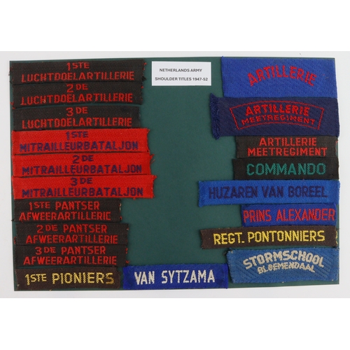 1080 - CLOTH BADGES – NETHERLANDS ARMY Shoulder Title badges in use between 1947 and 1952 including COMMAND... 