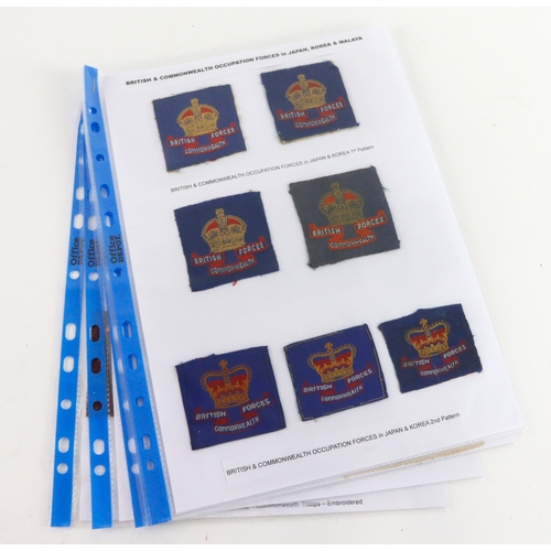 1083 - CLOTH BADGES:  BRITISH & COMMONWEALTH OCCUPATION FORCES in JAPAN, KOREA & MALAYA formation sign badg... 