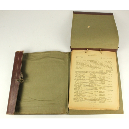 United States Army heavy leather folder 'Personal 201' containing a ...