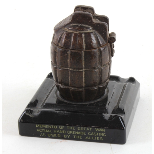 WW1 scarce Ink well (memento of the great war actual hand grenade ...
