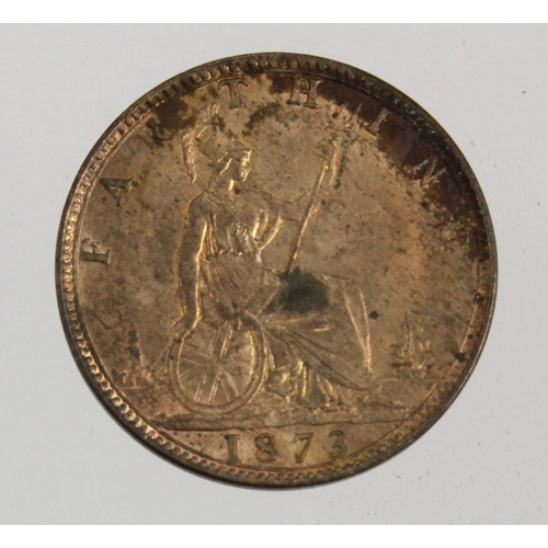 133 - Farthing 1873 AU with lustre.