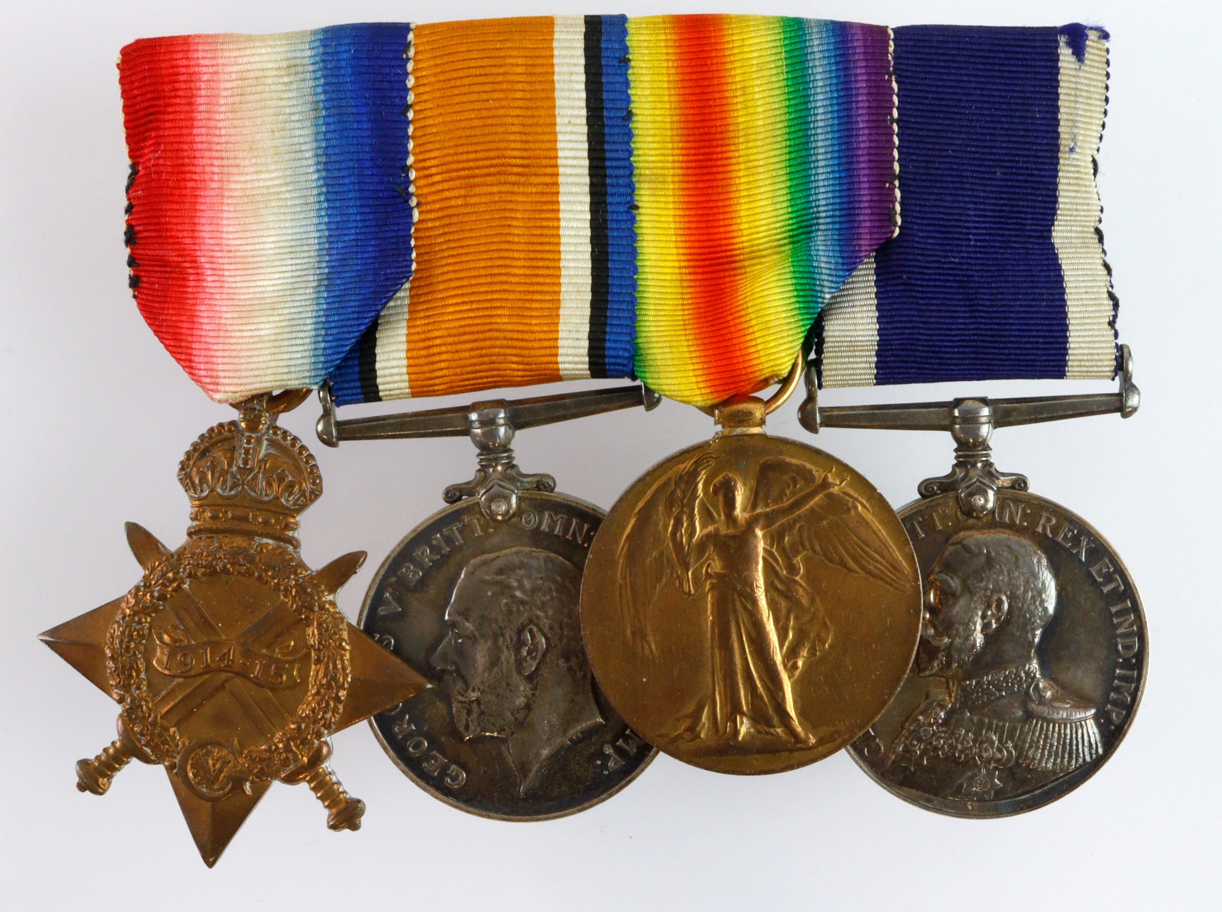Group mounted as worn - 1915 Star Trio (222255 J S Clamp YS RN) and ...