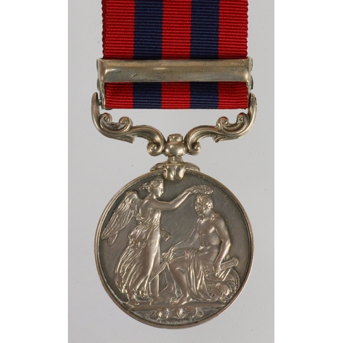 1445 - IGS 1854 with clasp Northwest Frontier, impressed to (Pte 1941 W.Edmonds. 3 Bn Rif.Bde) with copy me... 