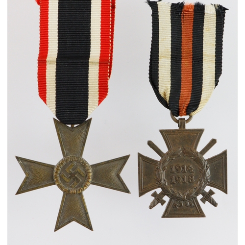 German Kriegsmarine war merit cross 2nd class with award document to ...