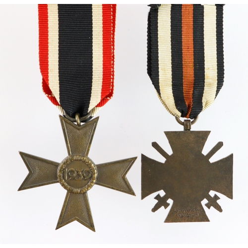 German Kriegsmarine war merit cross 2nd class with award document to ...
