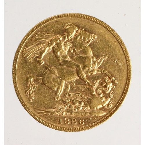 47 - Sovereign 1886M St George (Melbourne, Australia) S.3857C, VF.