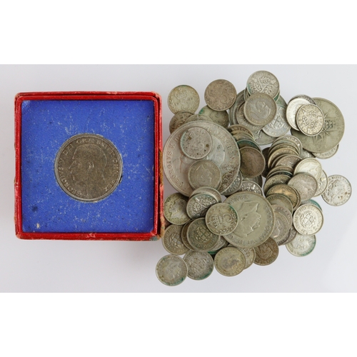 643 - GB pre-1947 silver coins, 206g.