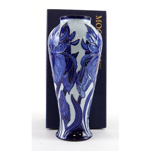 107 - Moorcroft 'Windrush' (Blue on Blue) pattern vase, dated 2001, makers marks to base, height 20cm appr... 