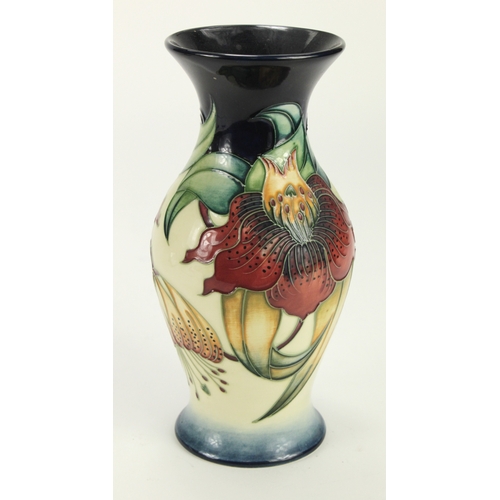 62 - Moorcroft 'Anna Lily' pattern vase, dated 1998, makers marks to base height 19.5cm approx.