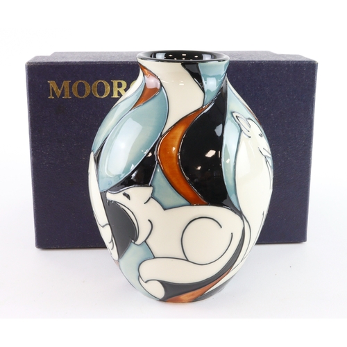 68 - Moorcroft 'Arctic Fox' pattern vase, dated 2007, makers marks to base, height 13cm approx., containe... 