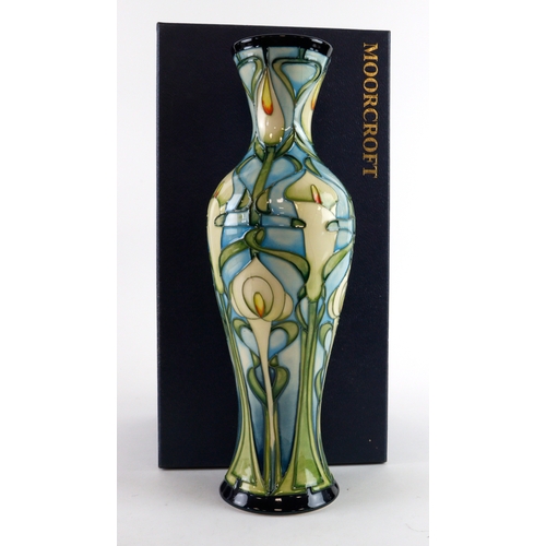 70 - Moorcroft 'Calla Lily' pattern vase, dated 2001, makers marks to base, crazing to glaze, height 31cm... 