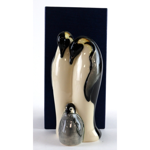 76 - Moorcroft Emperor Penguin Family figure, dated 2009, makers marks to base, height 17cm approx., cont... 