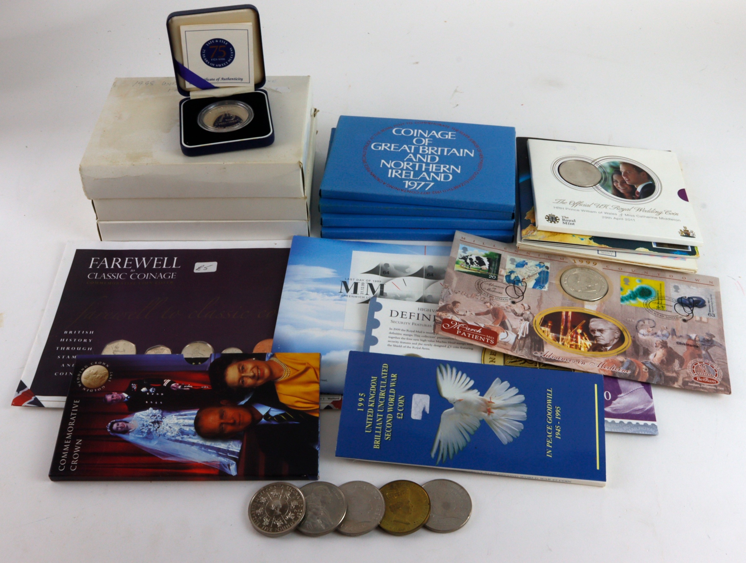 GB Proof Sets (7); Unc Sets (2); other GB & Commonwealth coin packs ...