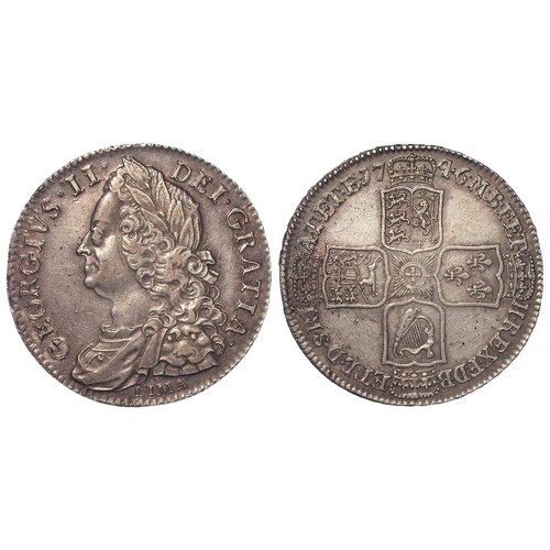91 - Halfcrown 1746 D.Nono, LIMA below bust, S.3695, EF.