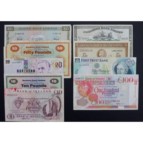 Northern Ireland (9), Bank of Ireland 10 Pounds 1980, 100 Pounds 1992 ...
