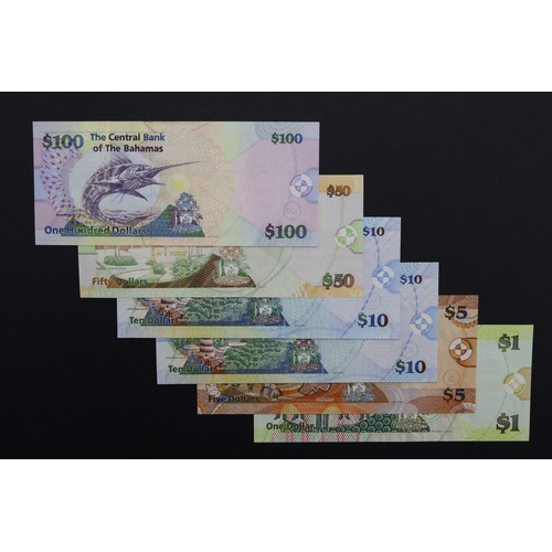 Bahamas (6), 100 Dollars 2009, 50 Dollars 2006, 10 Dollars 2009, 10 ...