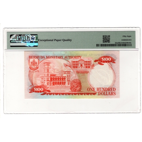 432 - Bermuda 100 Dollars dated 2nd January 1982, nice LOW serial number, A/1 000220 (BNB B206a, Pick33a) ... 
