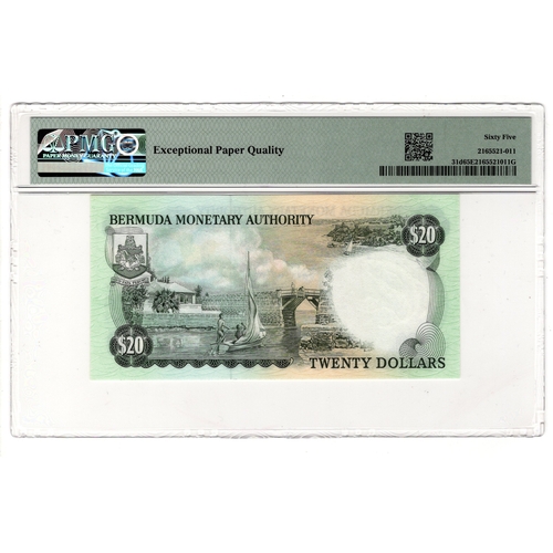 434 - Bermuda 20 Dollars dated 1st January 1986, nice LOW serial number, A/1 000220 (BNB B204e, Pick31c) i... 