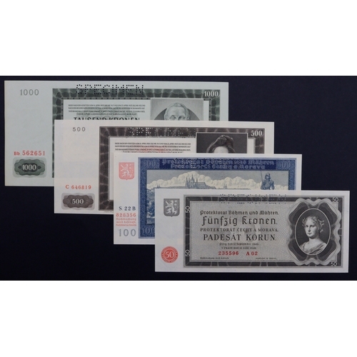 438 - Bohemia & Moravia (4), 50 Korun SPECIMEN dated 12th September 1940, serial A02 235596 (BNB B105as, P... 