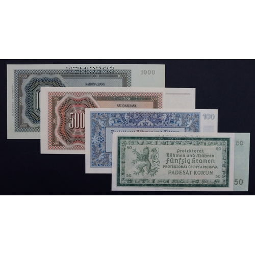 438 - Bohemia & Moravia (4), 50 Korun SPECIMEN dated 12th September 1940, serial A02 235596 (BNB B105as, P... 