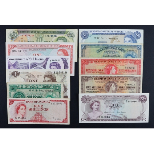 449 - British Commonwealth (11), Queen Elizabeth II portraits, comprising Bahamas 1 Dollar 1968, Bermuda 5... 