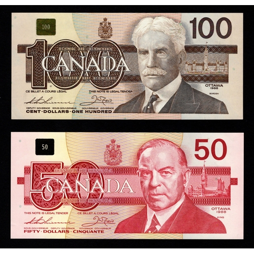 468 - Canada (2), 100 Dollars dated 1988, signed Thiessen & Crow, serial AJY 9916978 (BNB B362a, Pick99a) ... 