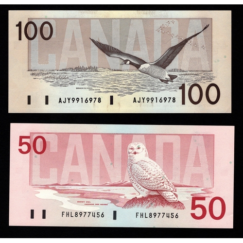 468 - Canada (2), 100 Dollars dated 1988, signed Thiessen & Crow, serial AJY 9916978 (BNB B362a, Pick99a) ... 