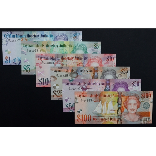 476 - Cayman Islands (6), 100 Dollars, 50 Dollars, 25 Dollars, 10 Dollars, 5 Dollars & 1 Dollar, all dated... 