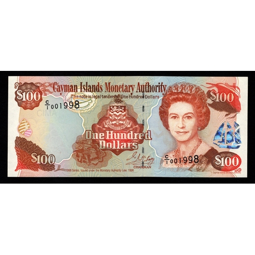 480 - Cayman Islands 100 Dollars dated 1998, serial C/1 001998 (BNB B205a, Pick25) Uncirculated