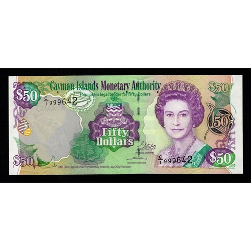 484 - Cayman Islands 50 Dollars dated 2003, serial C/1 999642 (BNB B212a, Pick32a) Uncirculated