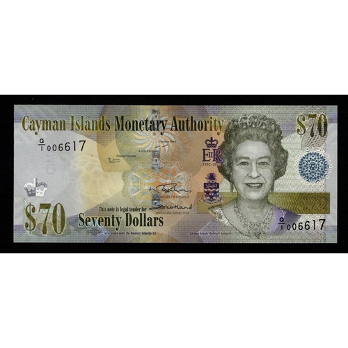 485 - Cayman Islands 70 Dollars dated 2022, Commemorative note only 10000 issued, serial Q/1 006617 (BNB B... 